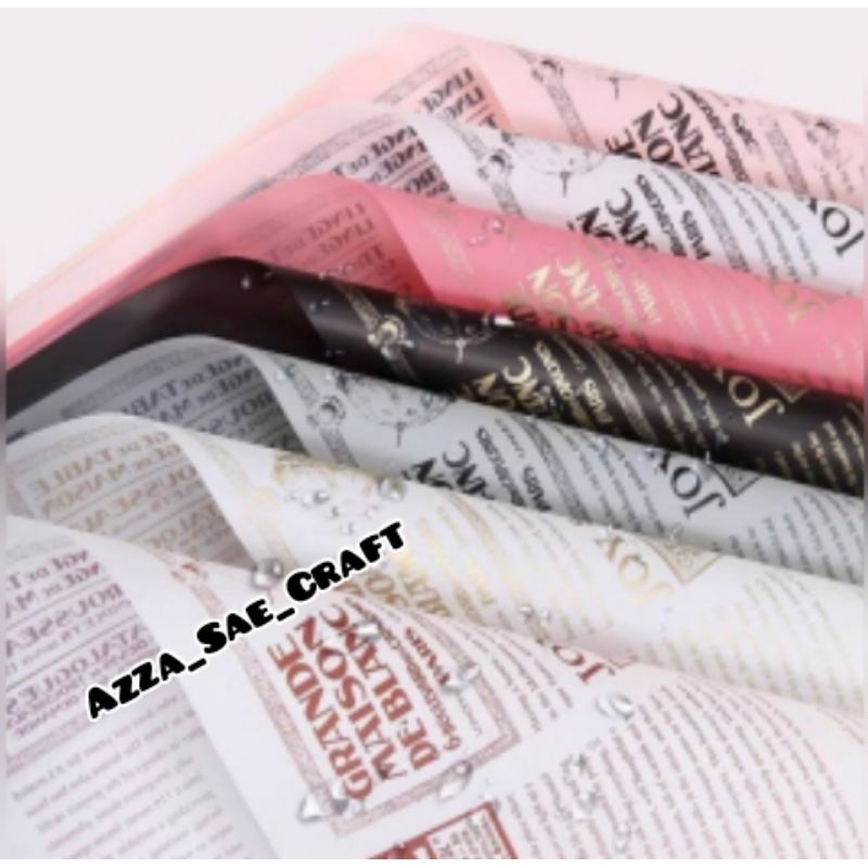

ECER Cellophane Magazine Waterproof FREE PACKING Flower Wrapping Kertas Buket Bunga Kertas Buket Motif Koran FREE PACKING