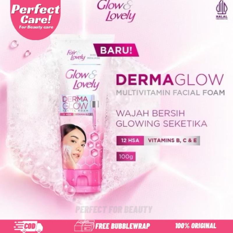 Fair and Lovely Facial Foam Facial Wash Glow and Lovely Derma Glow 50ml dan 100ml