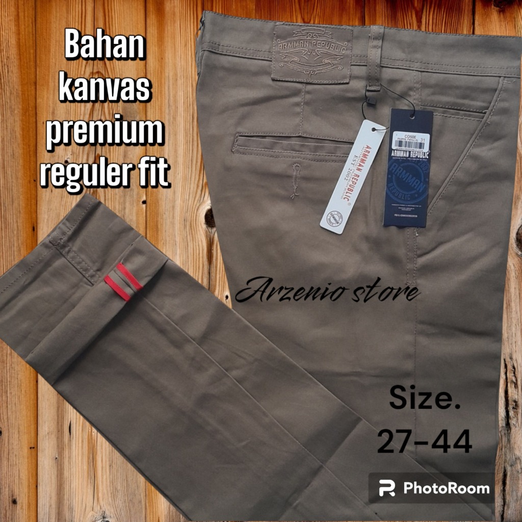 Celana Panjang Pria Distro Chinos Premium Original 100% Bahan Kanvas Arman Republic Jumbo 27 Sampai 