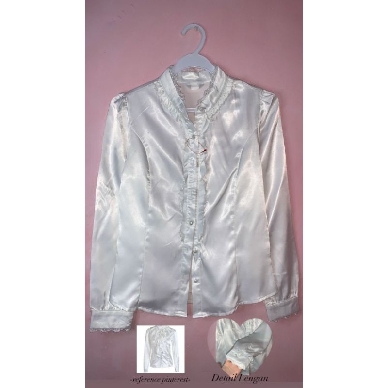 BLOUSE PUTIH SATIN