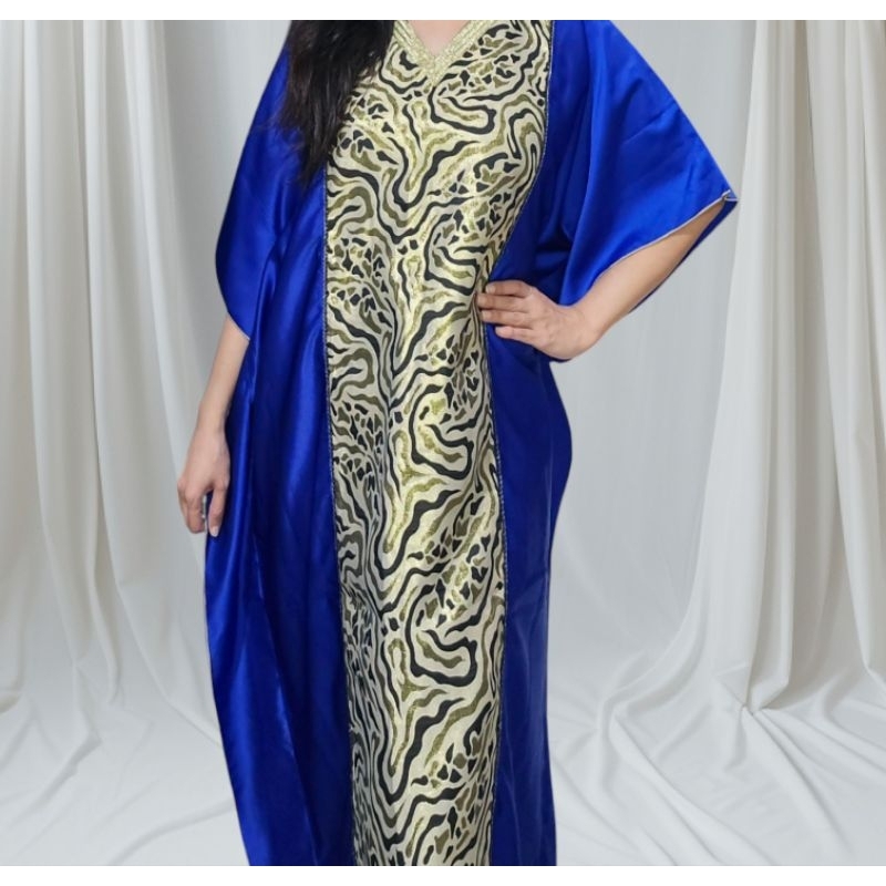 kaftan leopard satin silk