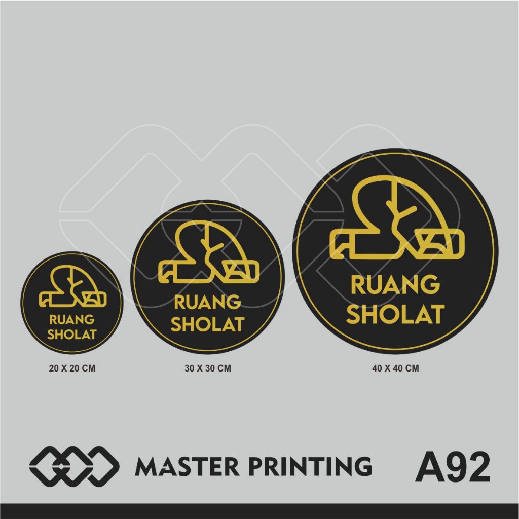

A92 - Acrylic Sign, Stiker Akrilik Ruang Sholat, Warna Gold, Tahan Air, Termurah, Bisa Custom