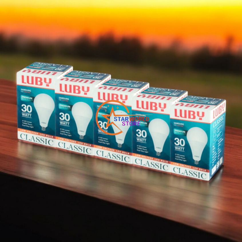 Paket 5 Pcs LUBY Classic Lampu Bohlam LED 30 Watt /Paket Hemat 5 Pcs Lampu LED Bulb Luby Classic 30W