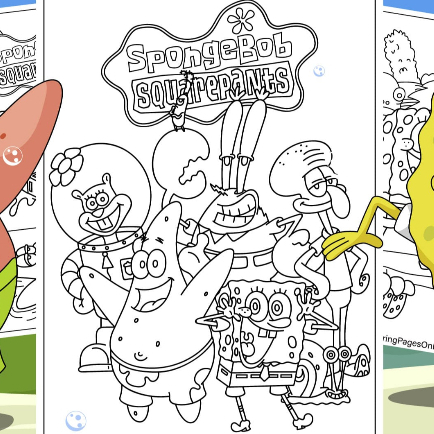 10 lembar Mewarnai Spongebob anak 10 Lembar kertas tebal ukuran A4