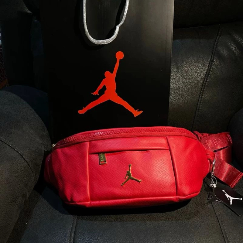 WAISTBAG JORDAN REGAL GOLD VENOM RED LEATHER SKIN MOTIF