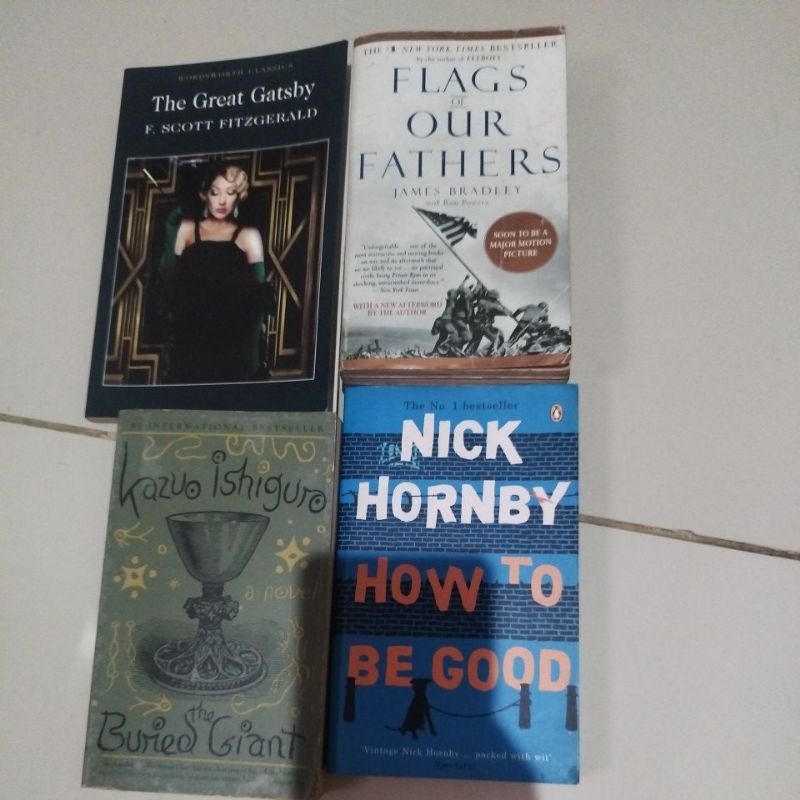 the great Gatsby, flags of our fathers, how to be good, the buried giant kazuo ishiguro