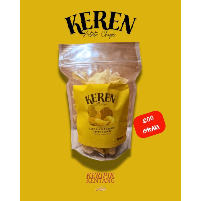 

KEREN/Keripik Kentang Rasa Barbekyu/200 Gram