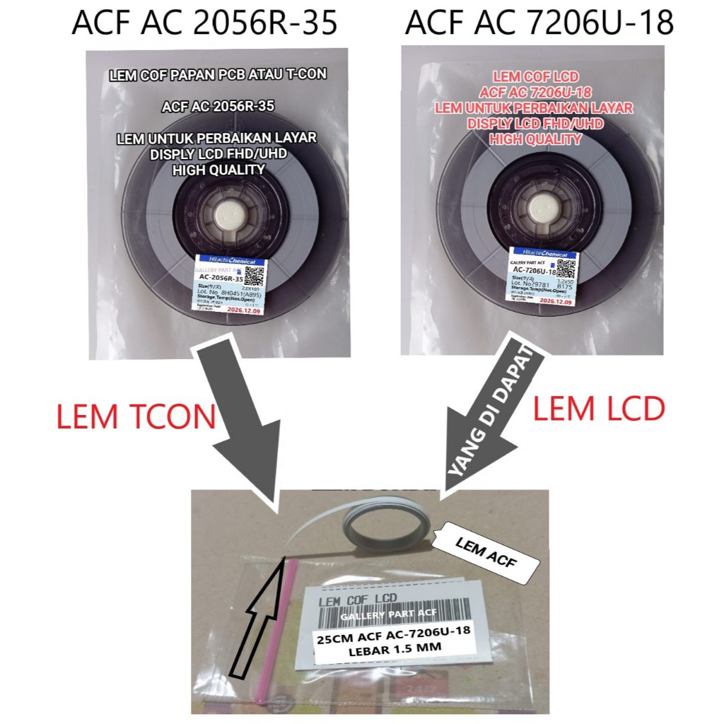 LEM PEREKAT COF KE LCD & LEM PEREKAT KE PAPAN T CON