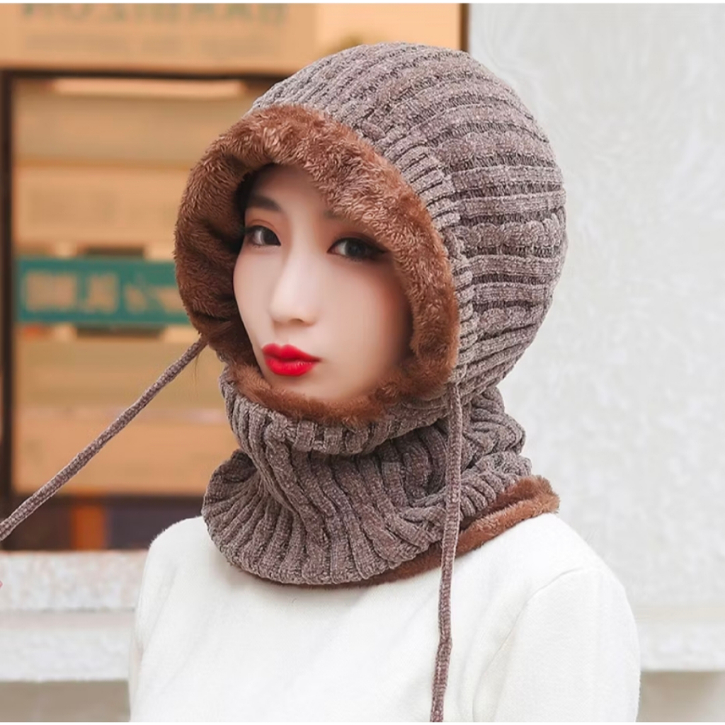 Topi Kupluk Syal Pria Wanita Musim Dingin