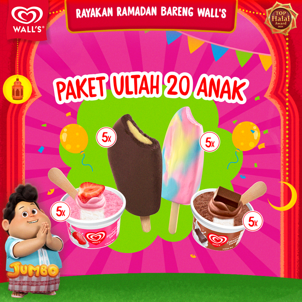 

Paket Ulang Tahun 20 Anak - Es Krim / Ice Cream Wall's