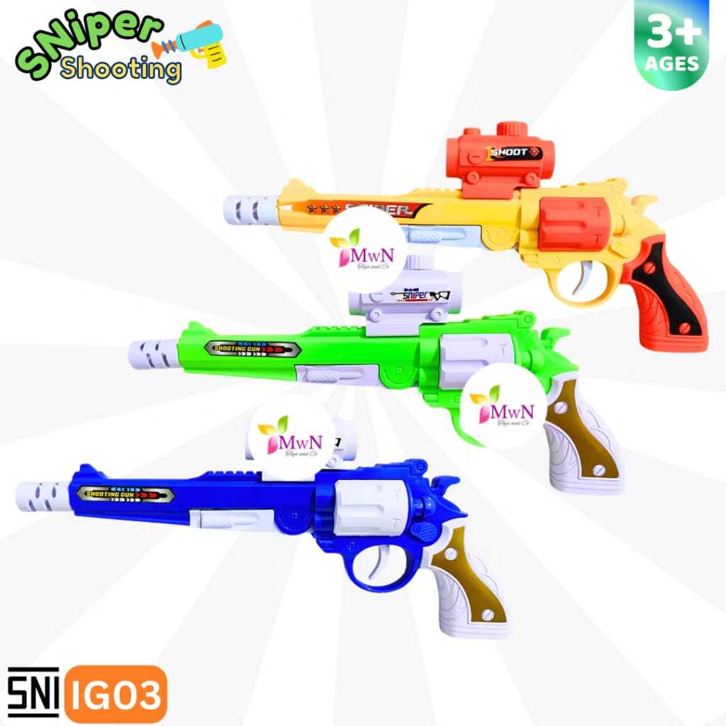 MAINAN ANAK PISTOL PISTOLAN SNIPER SHOOTING PELURU WATER GEL IG03 PROMO TERMURAH COD