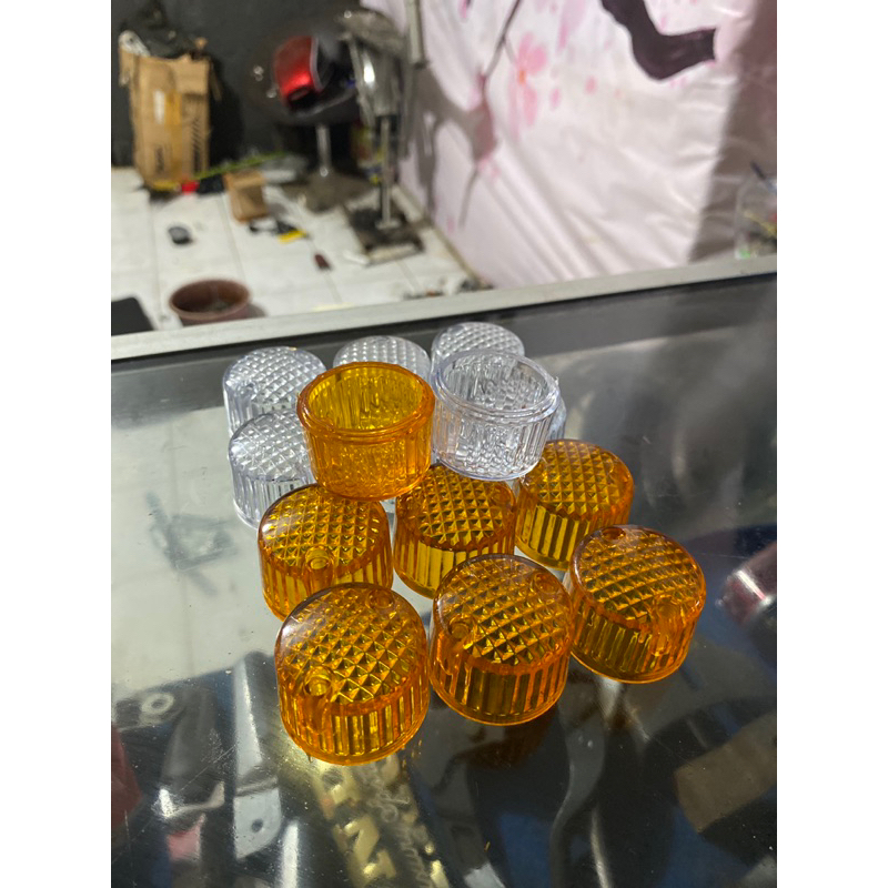 Mika riting palu kaca riting palu bening kuning stoplamp cb gl100