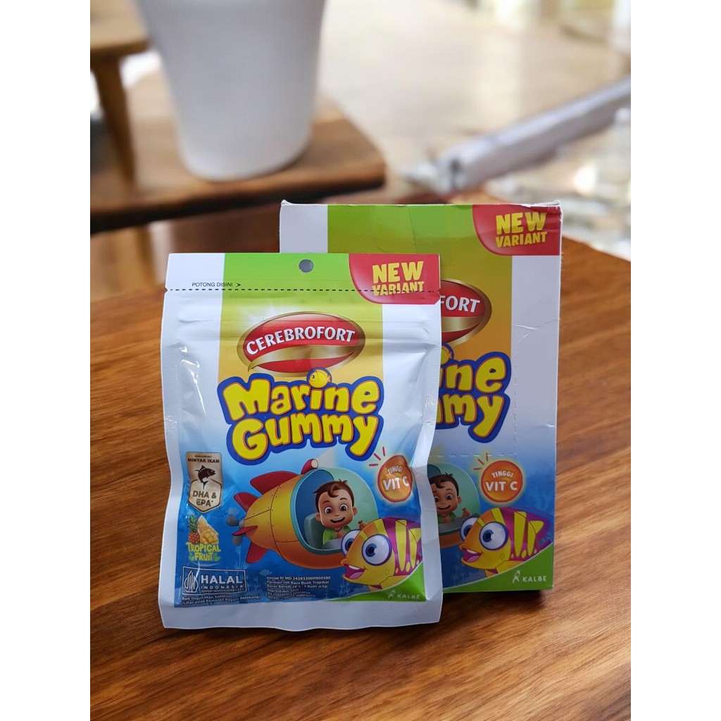 

CEREBROFORT Marine gummy permen jeli rasa buah tropikal isi 9 butir@2 gr