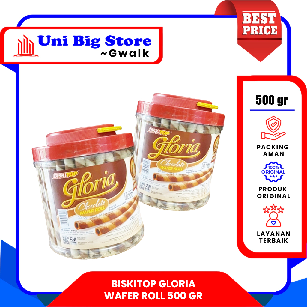 

BISKITOP GLORIA WAFER ROLL ASTOR CHOCOLATE TOPLES - 500 gr