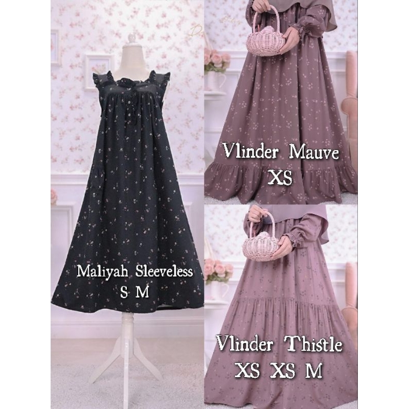 Gamis Ditsy / Nightgown Ditsy / Daster Ditsy - Series Agustus 2024 (Vlinder Mauve, Vlinder Thistle, 