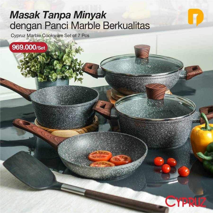 Set Peralatan Masak Marmer Cypruz isi 7 pcs