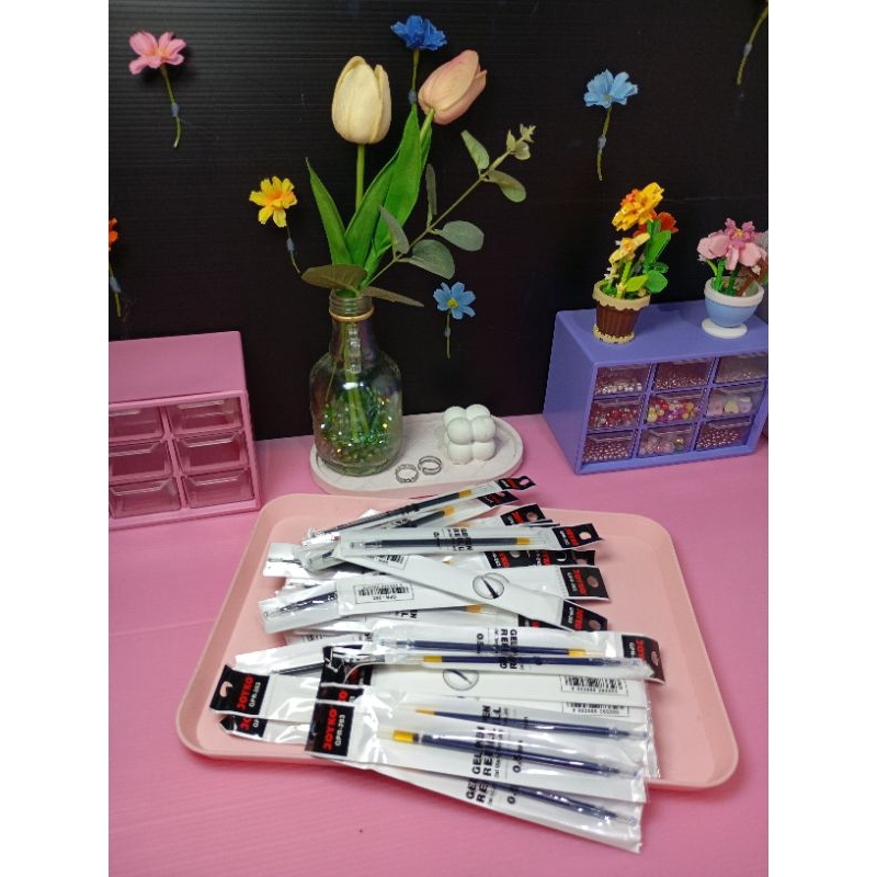 

(bukan grosir) [Aesthetic by fss.id] isi ulang tinta oil joyko GPR-263/gel pen refill ujung runcing 0,5mm biru/hitam