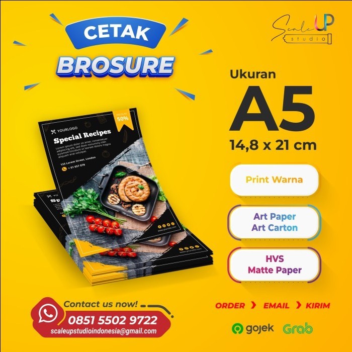 Cetak Brosur A4 A5 A6 HVS 150gr 1 rim