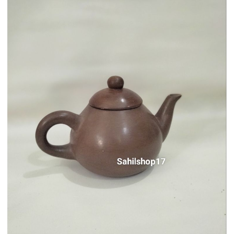 Poci Tanah Liat Khas Tegal Poci Hitam Single Teko Tanah Liat