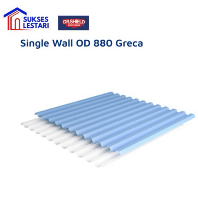 Atap UPVC / Greca Dr. Shield OD 880 / Single Wall / Atap Gelombang / Atap Rumah