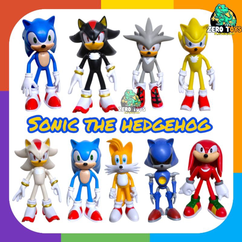 SONIC THE HEDGEHOG Satuan Figure Set besar mainan pajangan topper cake figur super sonic