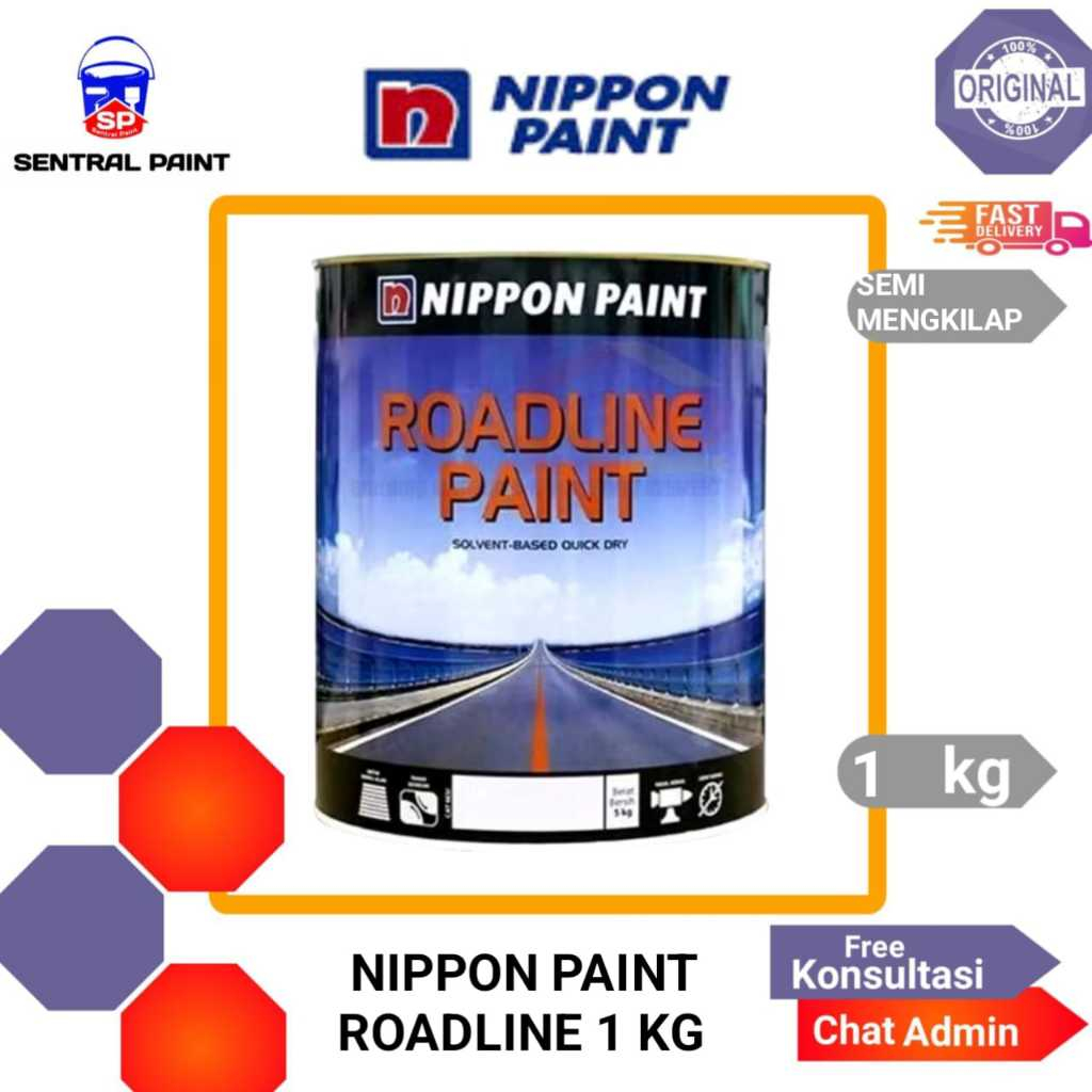 Cat Roadline Nippon Paint 1kg/ Cat Marka Jalan Nippon Paint / Cat Jalan Raya 1Kg Nippon Paint