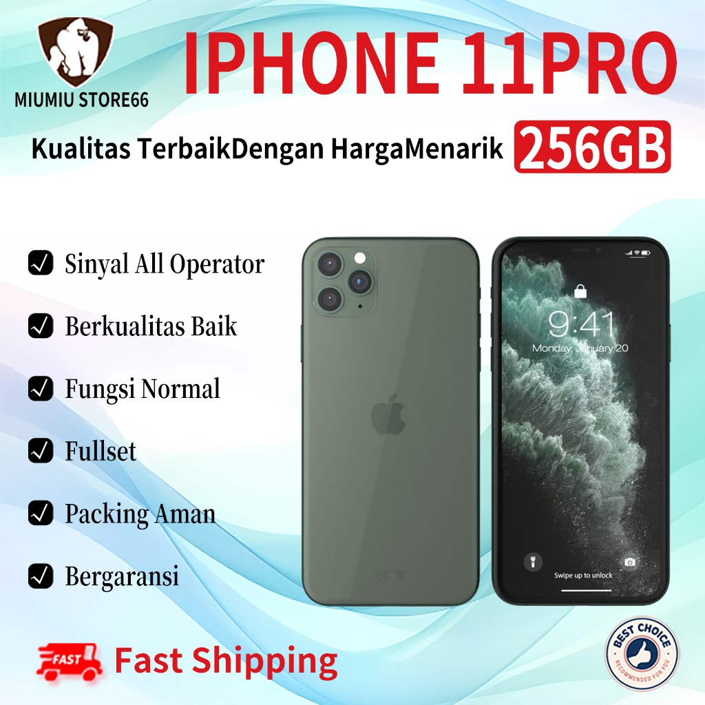 iPhone 11 Pro 256GB Second Original100% 5.8“OLED-Ori Fullset Mulus Normal Like New SmartPhone