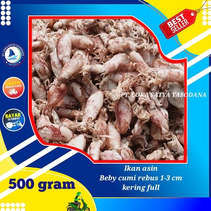 

ikan asin beby cumi / cumi rebus kering full 500gram