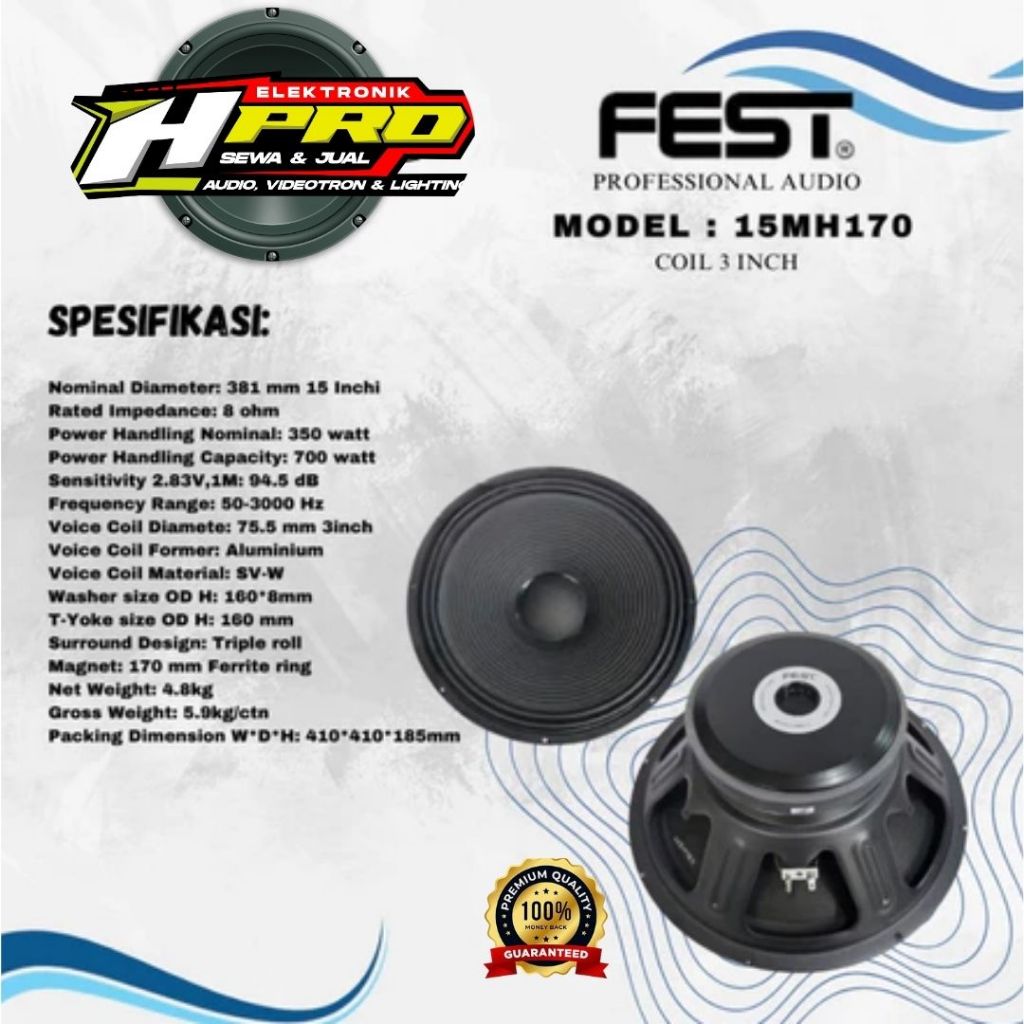 Speaker Subwoofer 15 Inch COIL 3