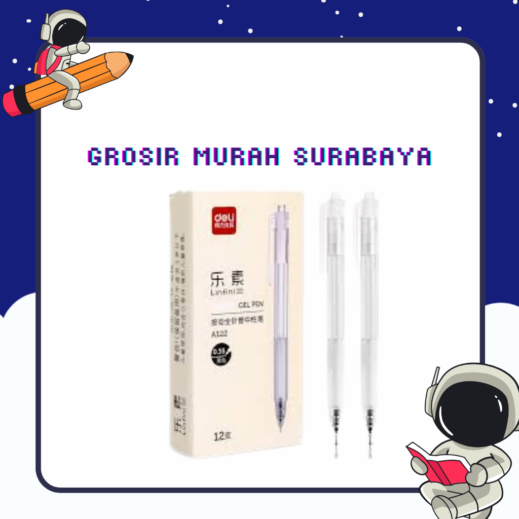 

Deli Gel Pen / Pulpen Gel 0.35 mm Nyaman Digenggam A122