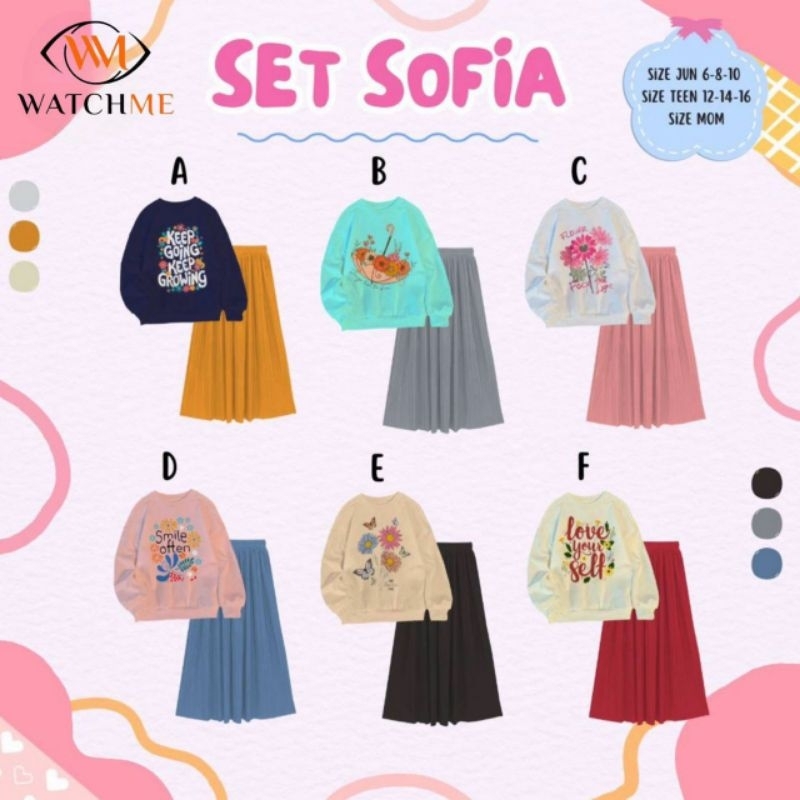 Set Sovia Setelan Kaos Rok panjang anak perempuan usia 12 sampai 14 tahun