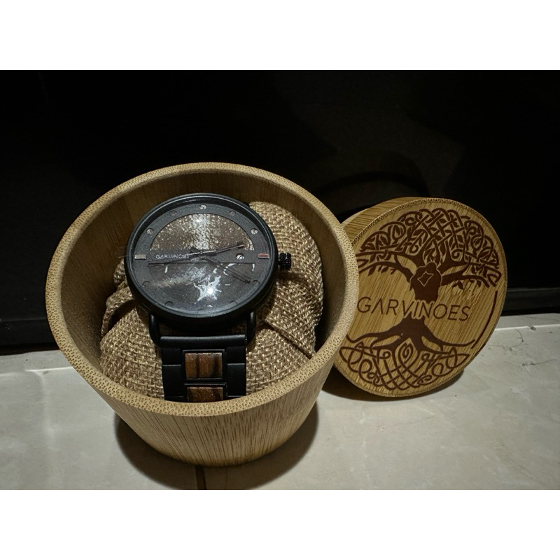 GARVINOES Aviator Zebrawood Jam Tangan Kayu Pria