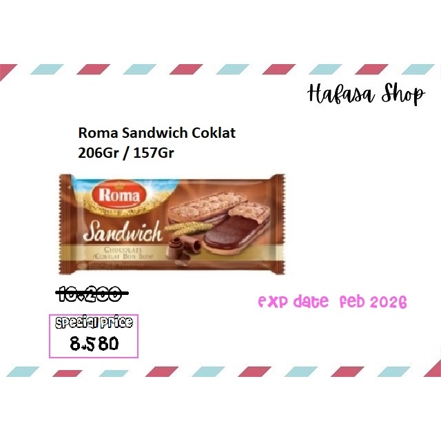 

Roma Sandwich Cokelat 206 gr / 157 gr