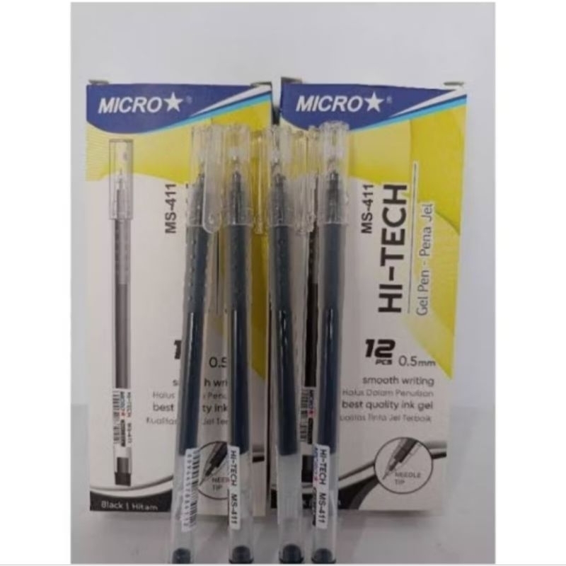 

[BOX ISI 12] PULPEN MS-411 HI-TECH MICROSTAR 0.5 MM / HI-TECH MICROSTAR / PULPEN CAIR / BALLPOINT / BOLPEN / PENA