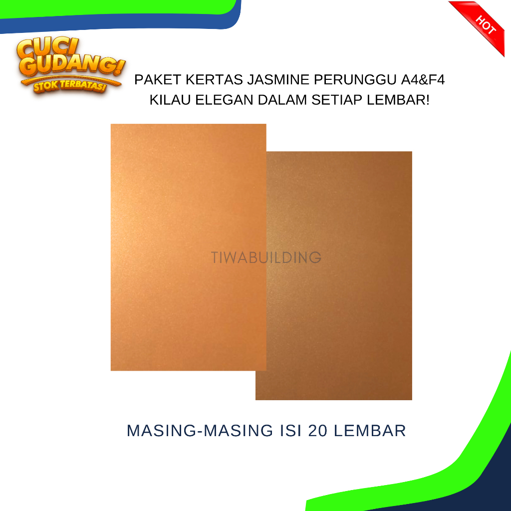 

Paket Kertas Jasmine Perunggu A4 & Perunggu F4 – Kilau Elegan dalam Setiap Lembar! Masing-Masing Isi 20 Lembar