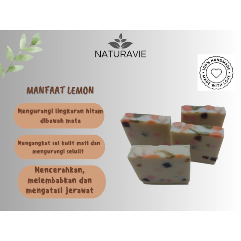 naturavie sabun lemon herbal natural melembabkan mencerahkan menyegar eco enzyme enzym mandi pemutih
