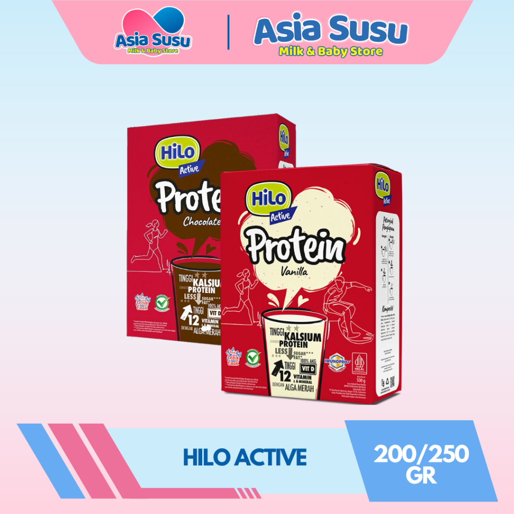 

HILO ACTIVE VANILLA 200GR / COKLAT 250GR Susu Dewasa Tinggi Kalsium Sumber Protein