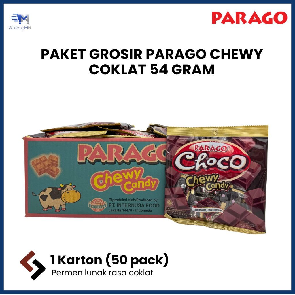 

[PAKET GROSIR 1 KARTON] PARAGO CHEWY COKLAT 54G | PERMEN LUNAK