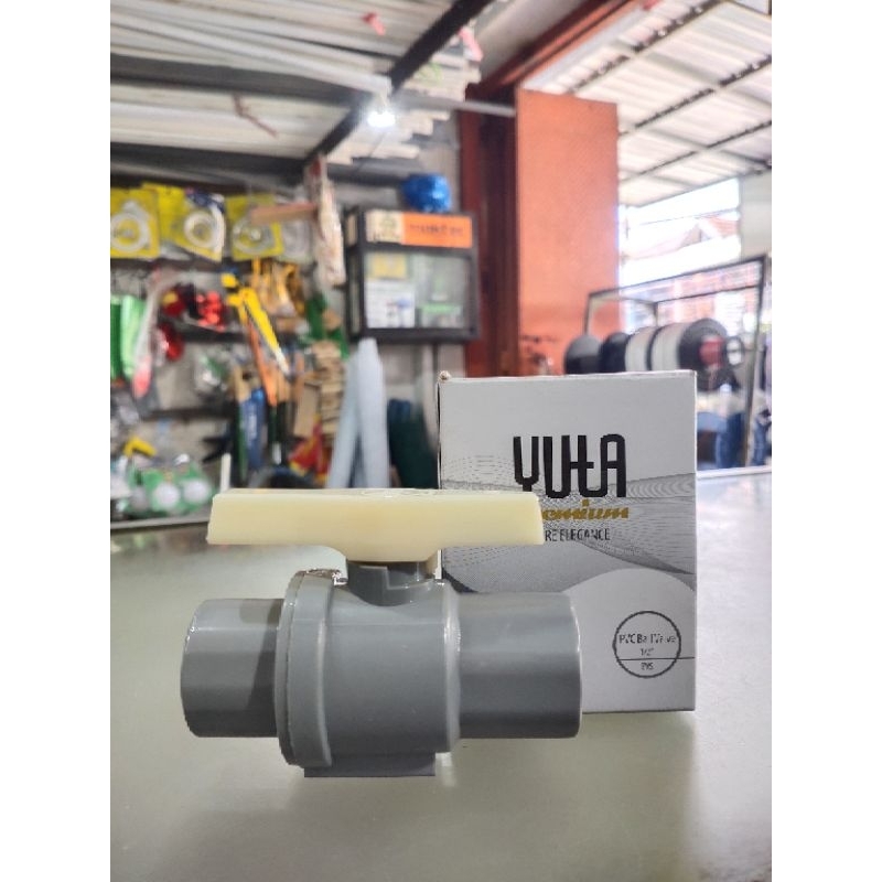 BALL VALVE PVC YUTA/STOP KRAN PVC 1/2 INCH  MEREK YUTA BAHAN PREMIUM