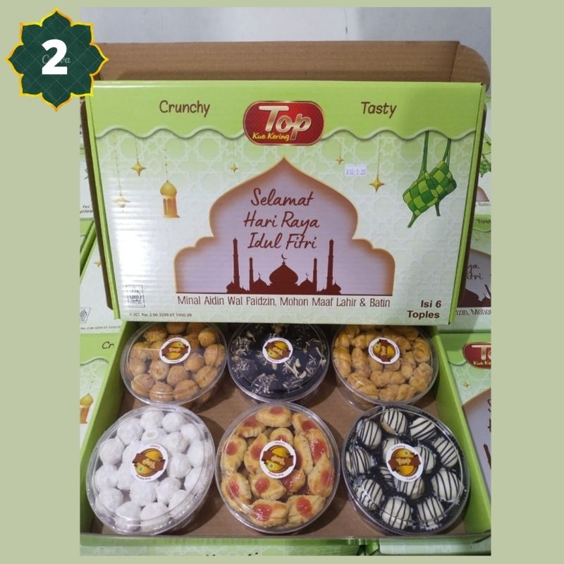 

2. KUE KERING / KUE LEBARAN / HAMPERS TOP COOKIES ISI 6 KUE