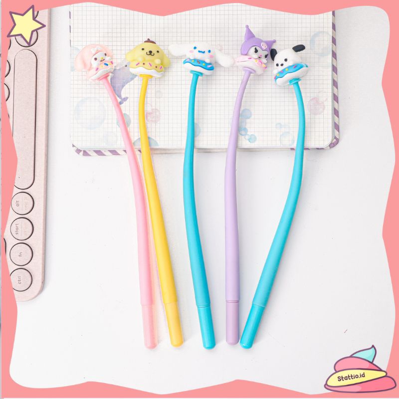 

Pena Gel Goyang Sanrio Donat PGK-1240 Pulpen Lentur Karakter My Melody Cinnamorol Elastis