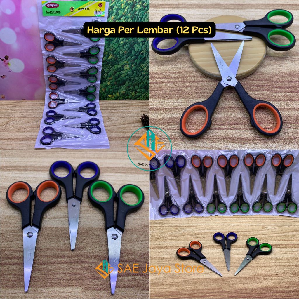 

(12 PCS) SAE - GUNTING KERTAS LEMBARAN MEREK LADYPOP LHW-845 UKURAN KECIL / LADYPOP LHW-845 SCISSORS