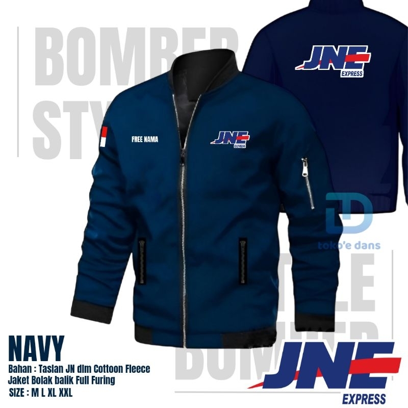 JAKET JNE EXPRESS FREE NAMA BOMBER SABLON WATERPROOF TERBARU