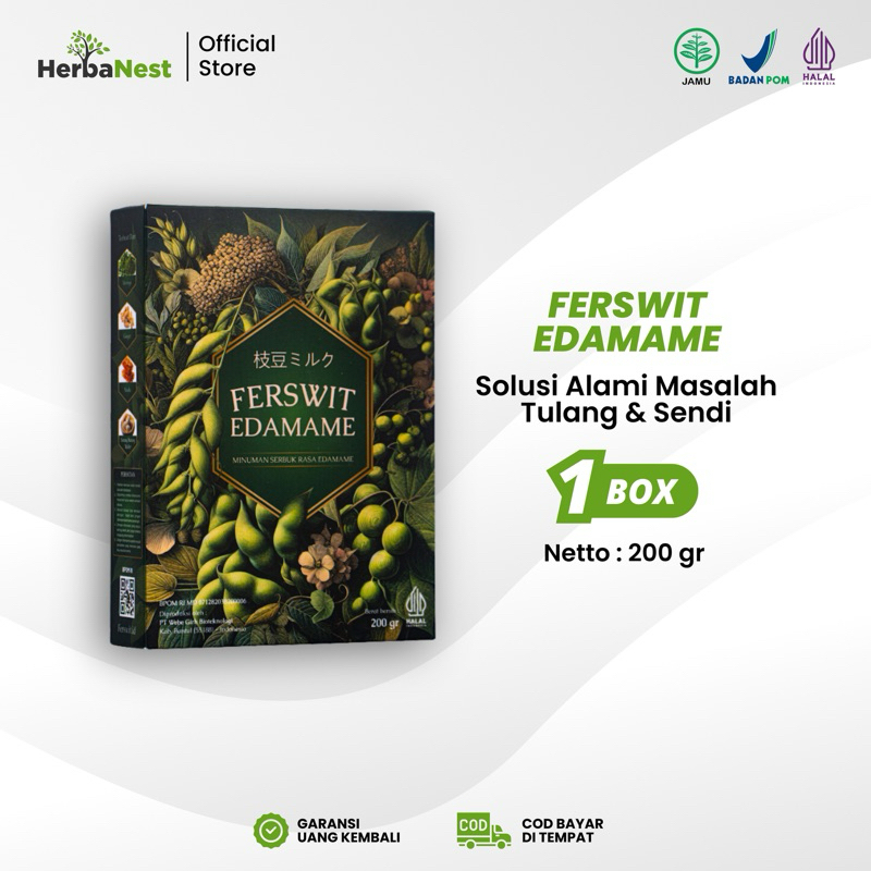

Ferswit Susu Edamame Jepang Untuk Kolesterol, Asam Urat, Nyeri Sendi & Tulang 100% Original Paket 1 Box