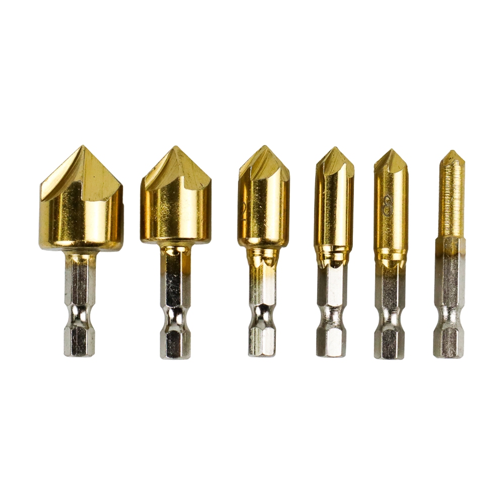 Mata bor countersink 6 pcs mata bor kepala baut mata bor cekung 6 8  9 12 16 19 mm mata bor kayu pla