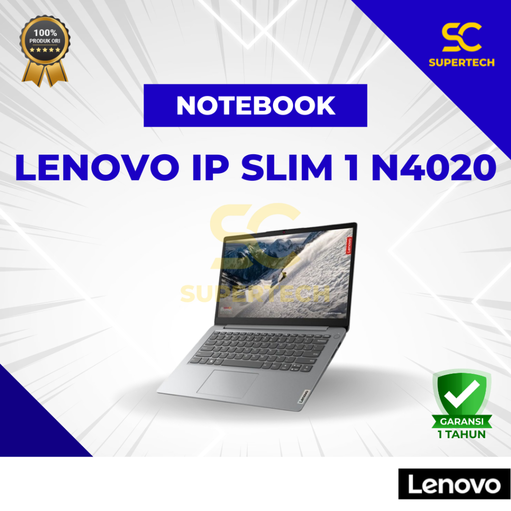 NOTEBOOK LENOVO IP SLIM 1 N4020 8GB 256SSD W11 14HD
