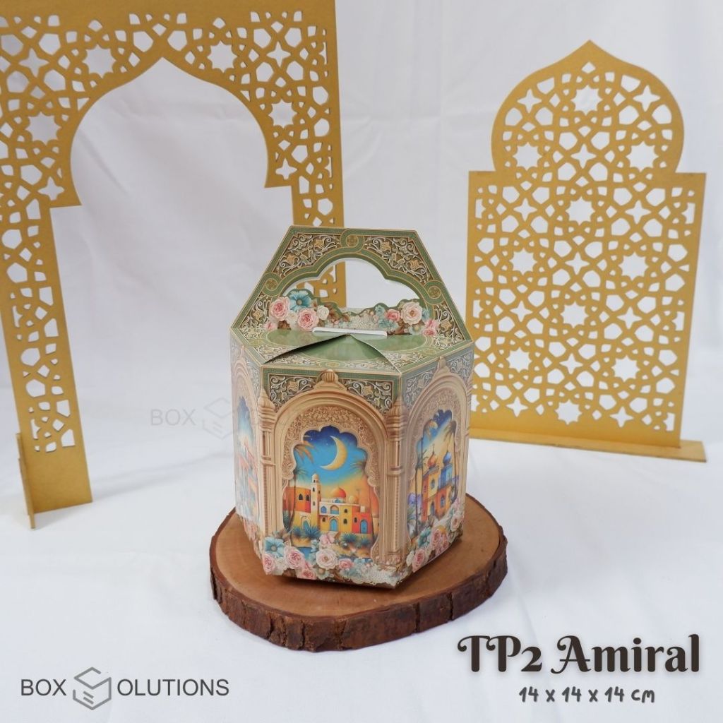 

box TP2 amiral / box toples idul fitri / box kue kering lebaran / box hampers eid mubarak - 14x14x14 cm