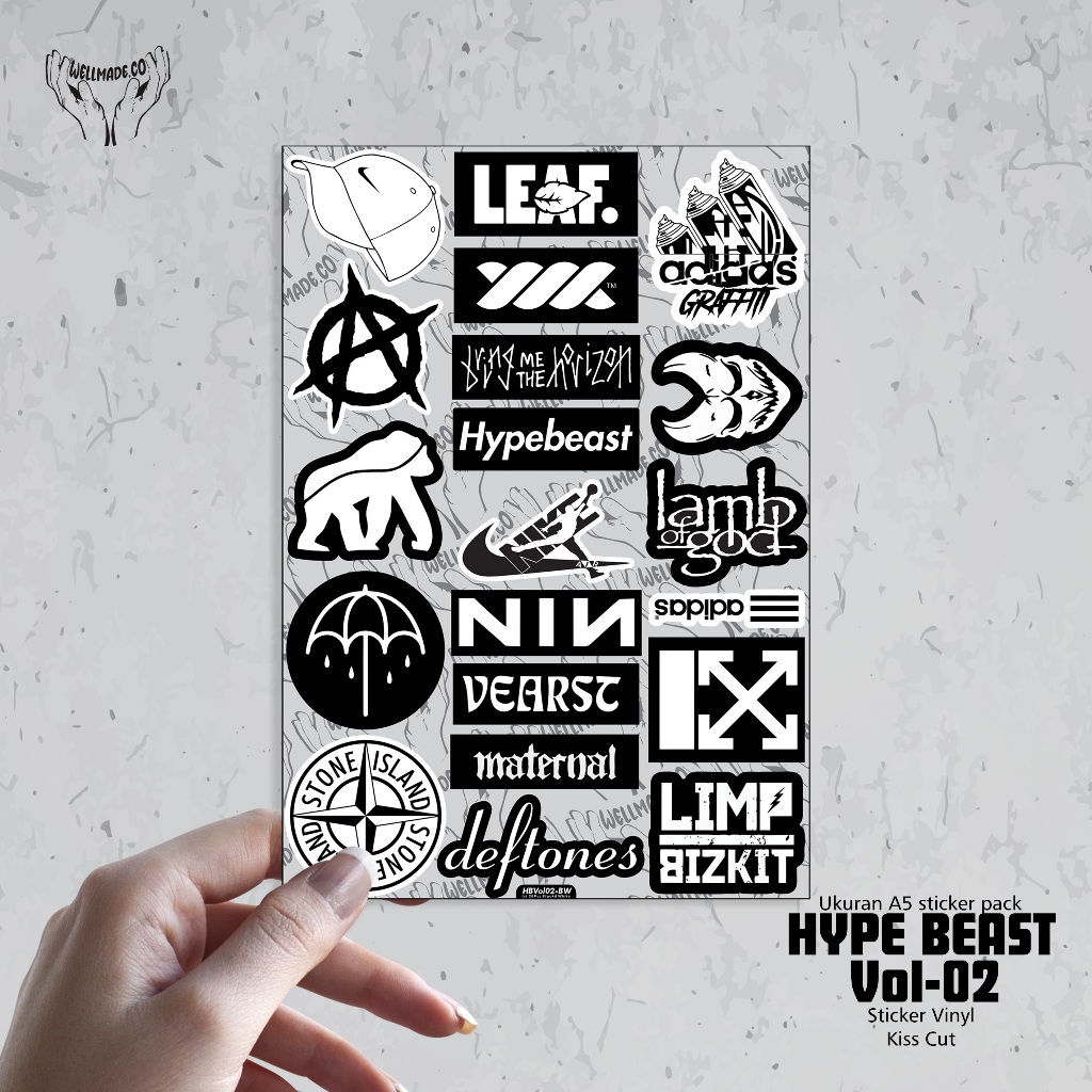 

Sticker Pack HYPE BEAST Tumblr Helm Laptop VOL2 BLACK AND WHITE