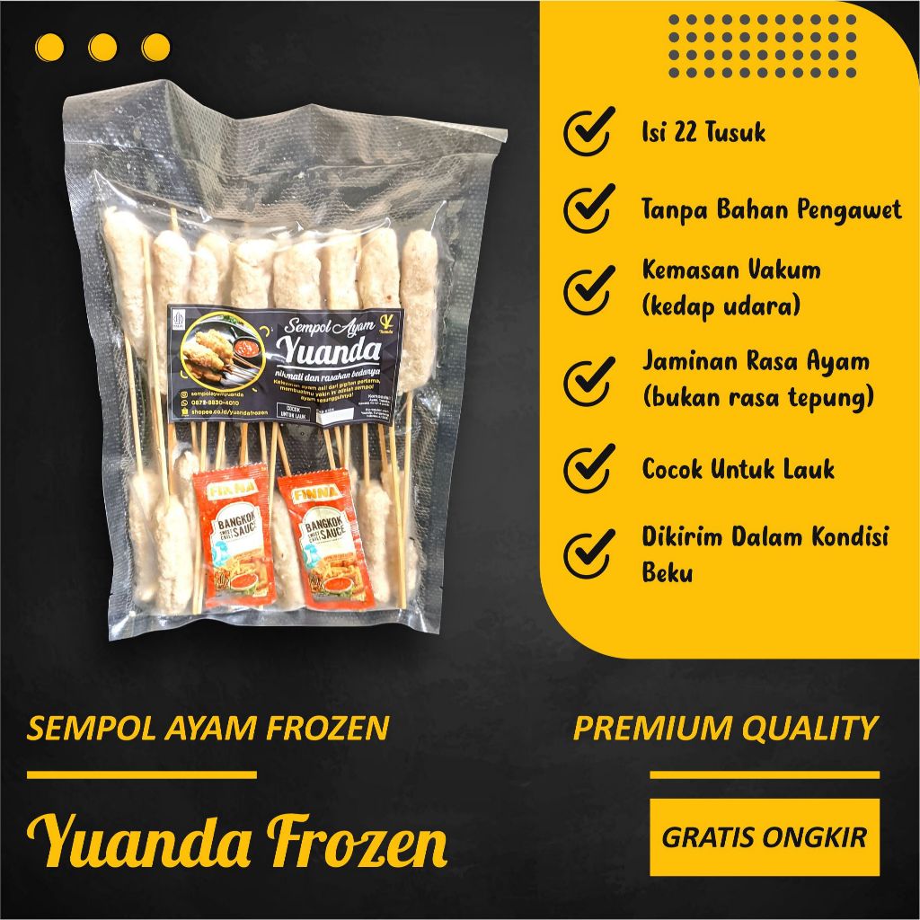 

Sempol Ayam Frozen Premium Isi 22 Tusuk Garansi Enak Gurih Tanpa Pengawet Cocok untuk Cemilan