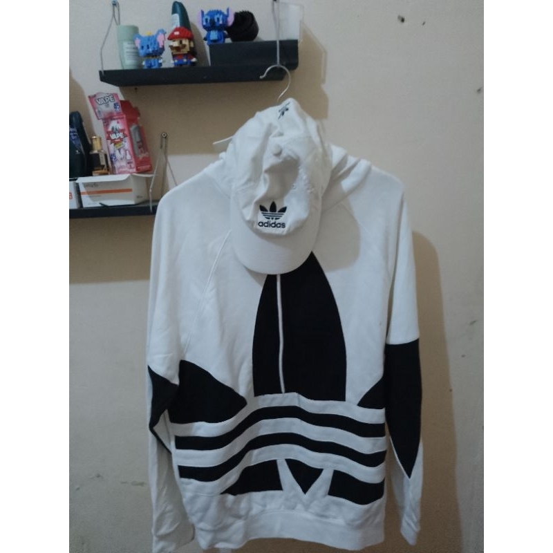 Hoodie Adidas trefoil big logo + Topi